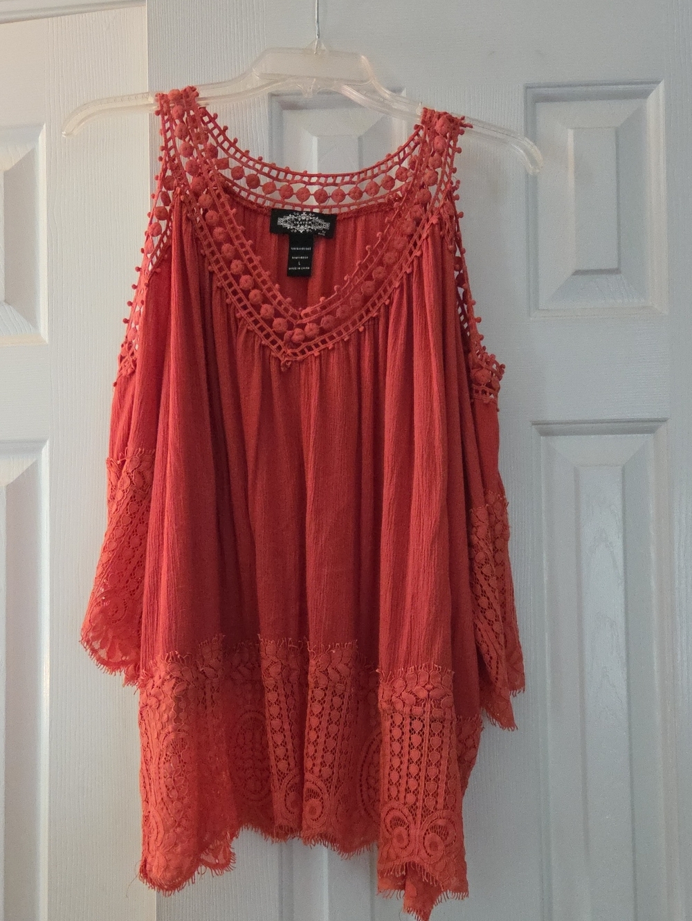 Oliver Brand From Buckle Crochet-Trim Off Shoulder Blouse